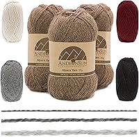 Vista 1 de 3 ovillos de lana de alpaca UMAYO para tejer al crochet y con agujas, 150 gramos, #2, #3 y #5