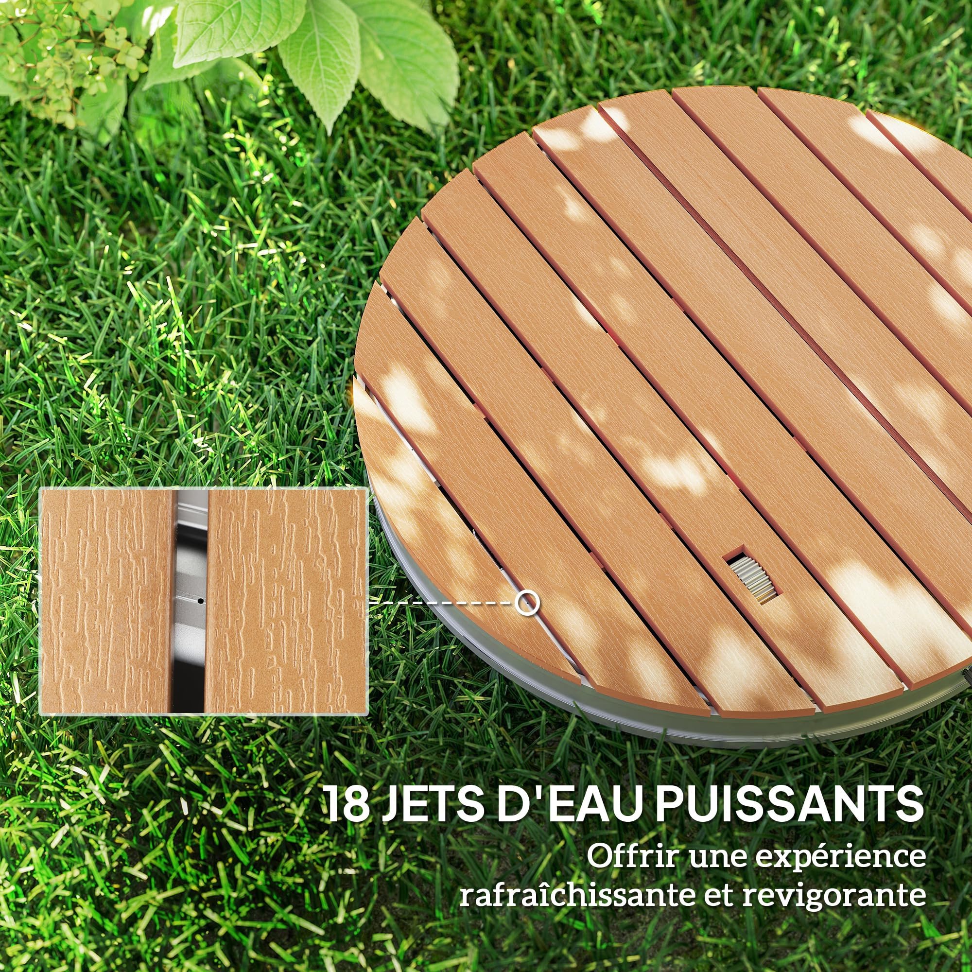 Outsunny Douche de Jardin extérieure Portable, Douche de Camping Hauteur de Fontaine réglable jusqu'à 4 m, Structure en Aluminium, résistante aux UV et au Gel pour Piscine, Plage et Spa. Ø 70,5 cm