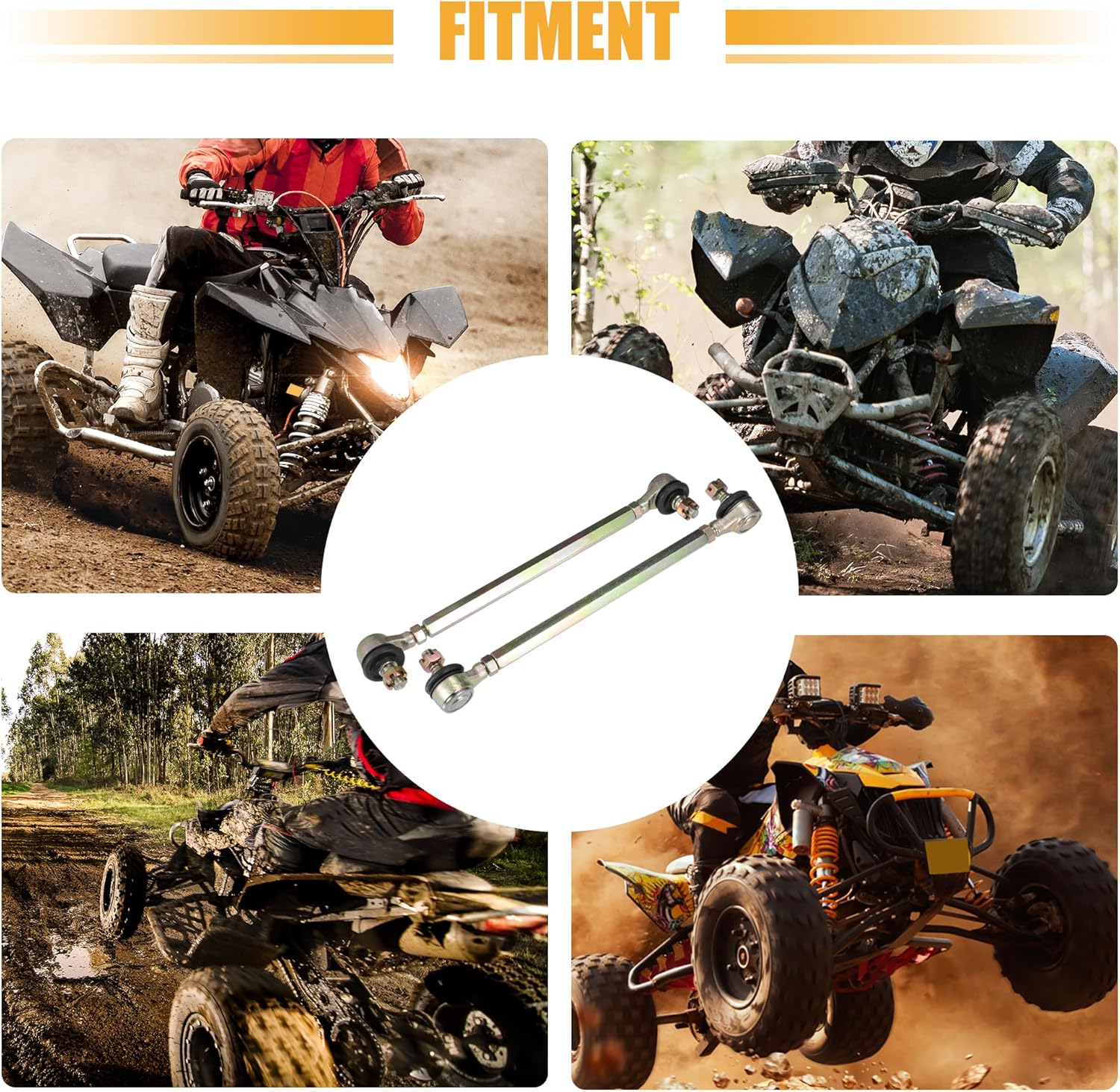 ACROPIX 20cm 7.87" Steering Tie Rod End Tie Rod Link Fit for 50cc 70cc 90cc 110cc 125cc 150cc ATV Quad Four Wheeler with Ball Joint Accessories - Pack of 2