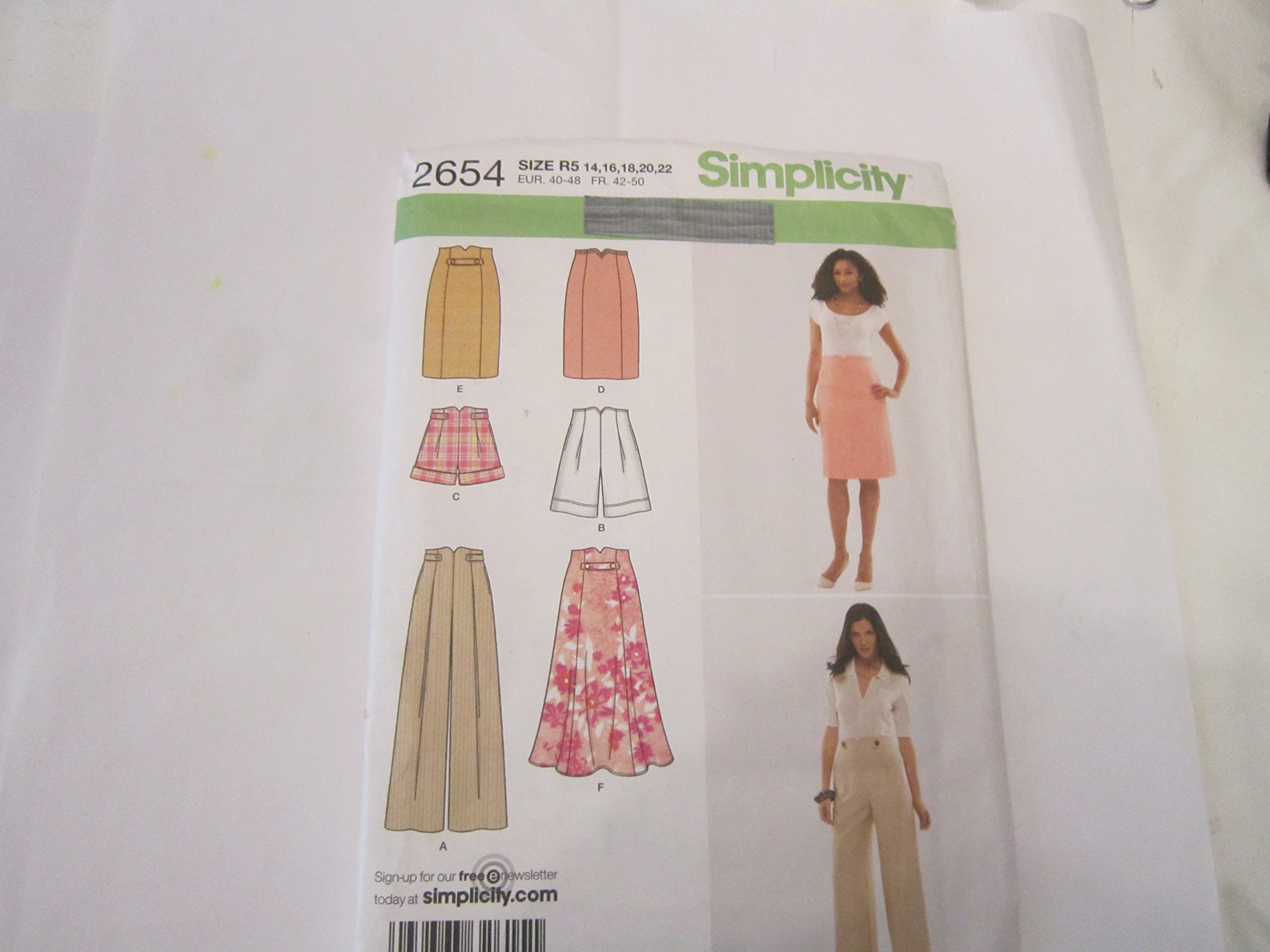 Simplicity Patron de couture 2654 patron papier femme taille R5 jupe pantalon