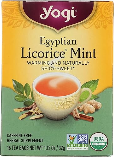 Yogi Té, regaliz egipcio menta, 16 unidades