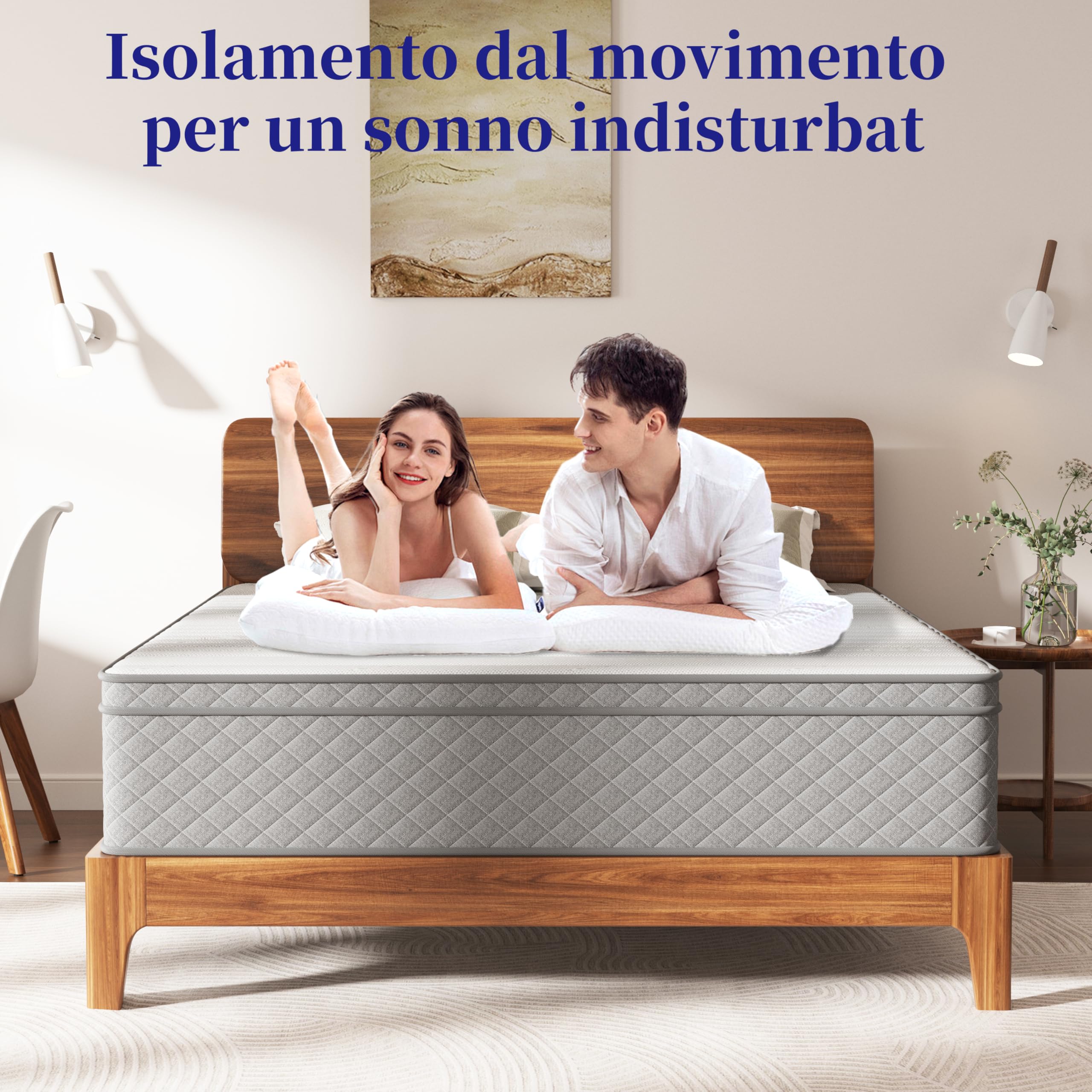 Materasso Singolo 90x200 Altezza 30cm, Certificazione OEKO-TEX Materasso Singolo a Molle e Schiuma, Materassi Memory, Materassi Ergonomico Sostenuto,Confortevole e Elevata Traspirabilità