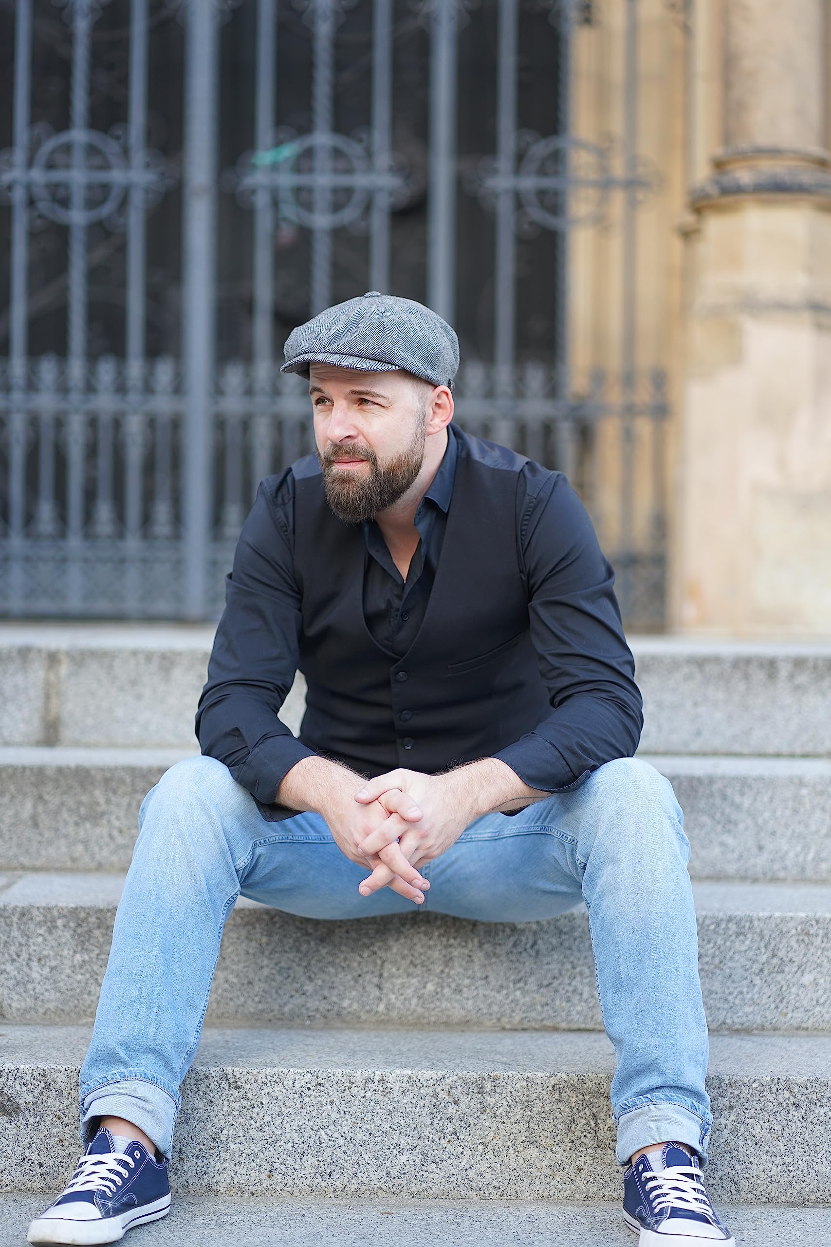 Schiebermütze Herren Schirmmütze Herrenmütze Newsboy Flat Cap Mütze