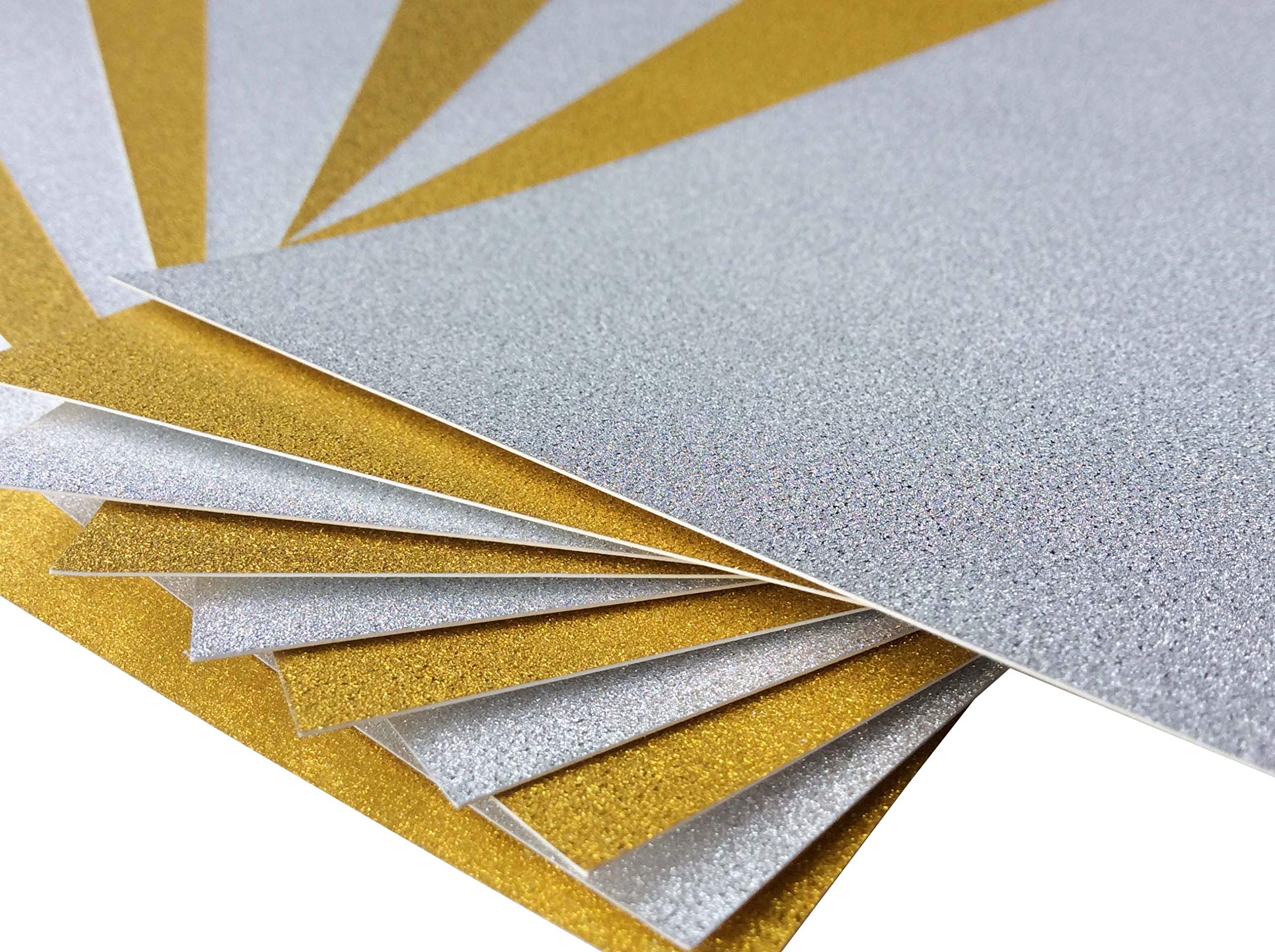 10 Feuilles Papier Paillettes A4 Argent - 170g Pour Scrapbooking, Cartes, Mariage, Déco Fête