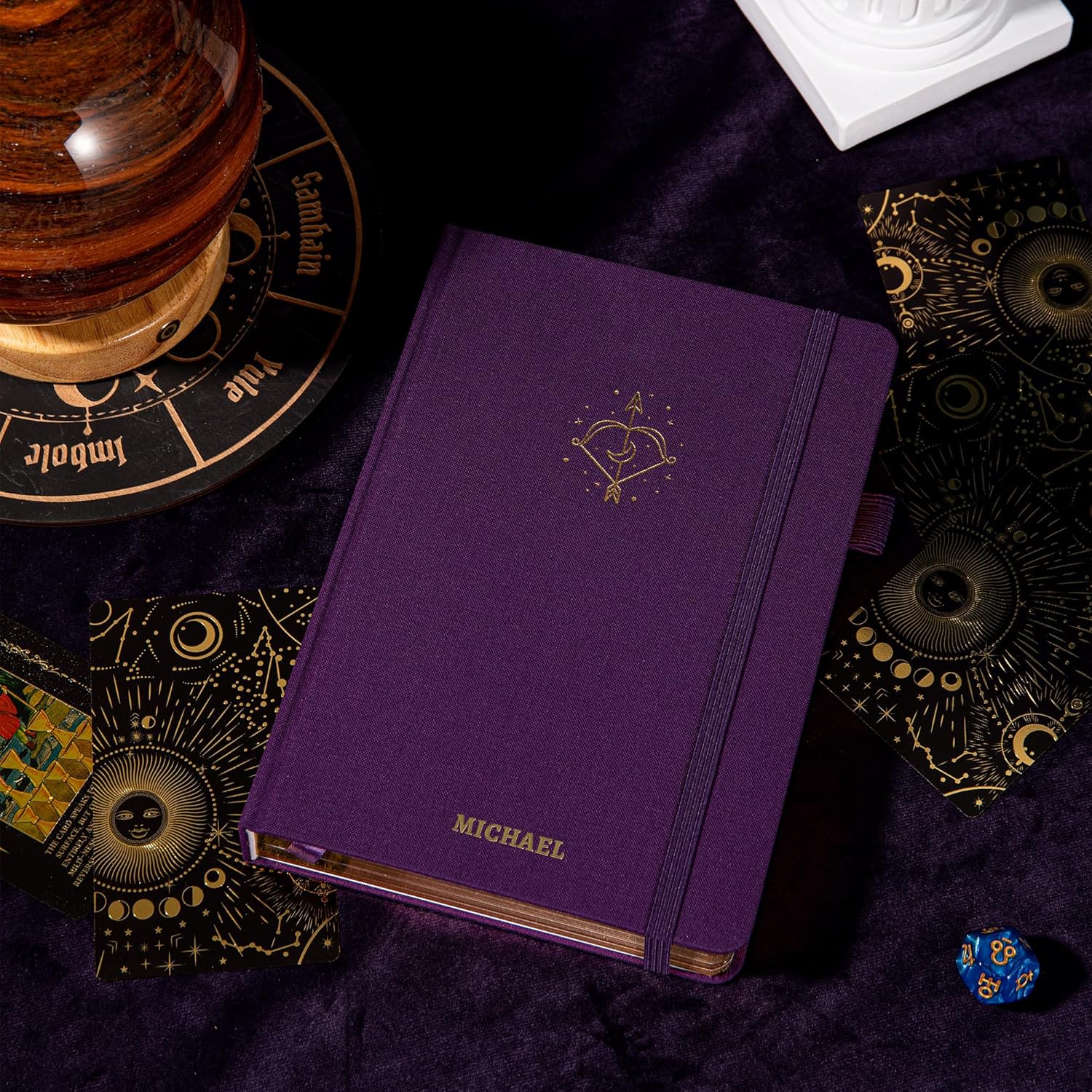 TIEFOSSI Personalized Bullet Dotted Journal, Sagittarius Constellations Dot Notebook, with 256 Numbered Dot Grid Pages, 160gsm Bleed Proof Thick Paper, For Women Men