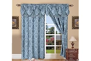 Elegant Comfort Penelopie Jacquard Look Curtain Panel Set, 54 by 84-Inch