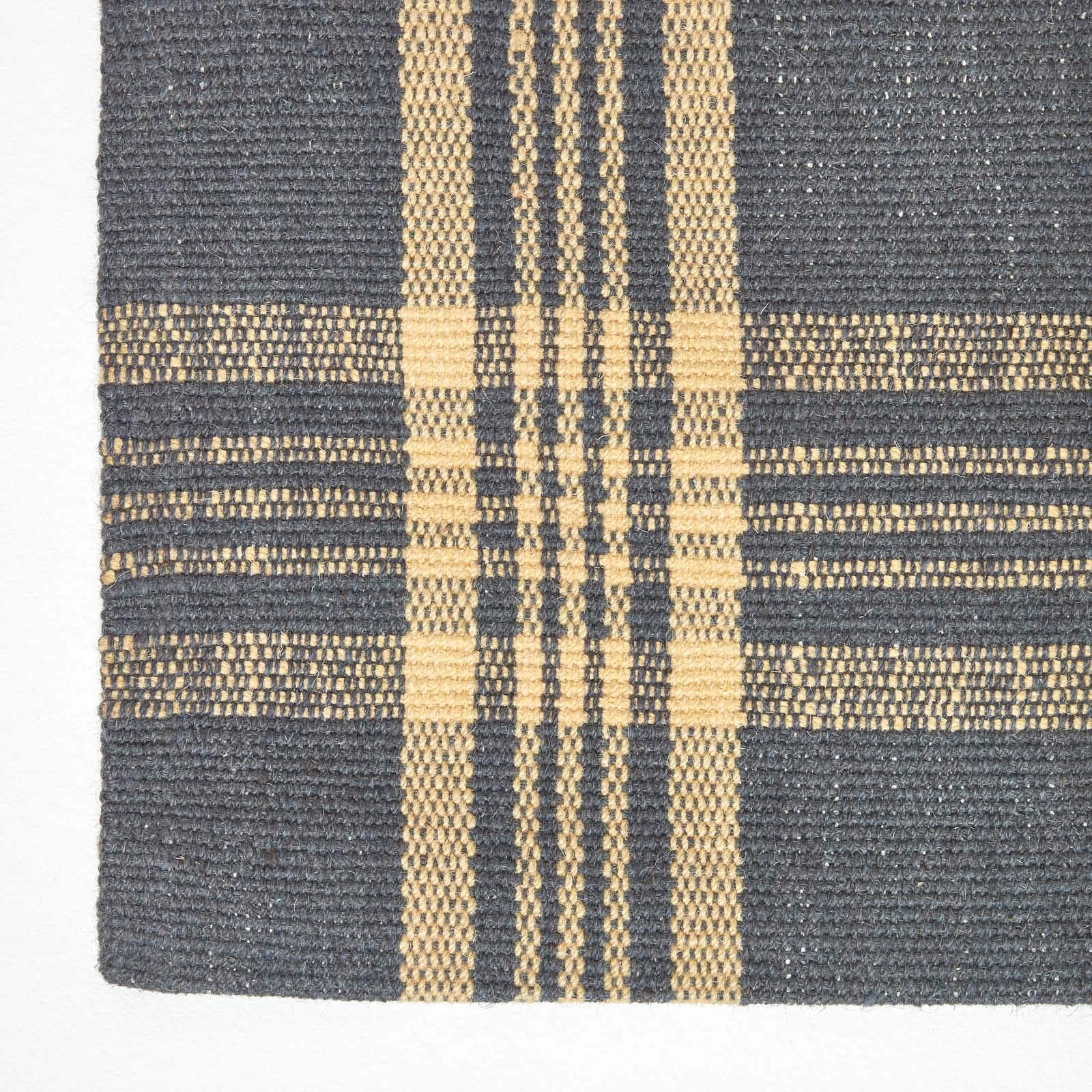 Homescapes Teppich Douglas mit traditionellem Tartan-Muster aus Schottland, Rutschfester Wollteppich 150 x 240 cm, grau-gelb Schottenkaro