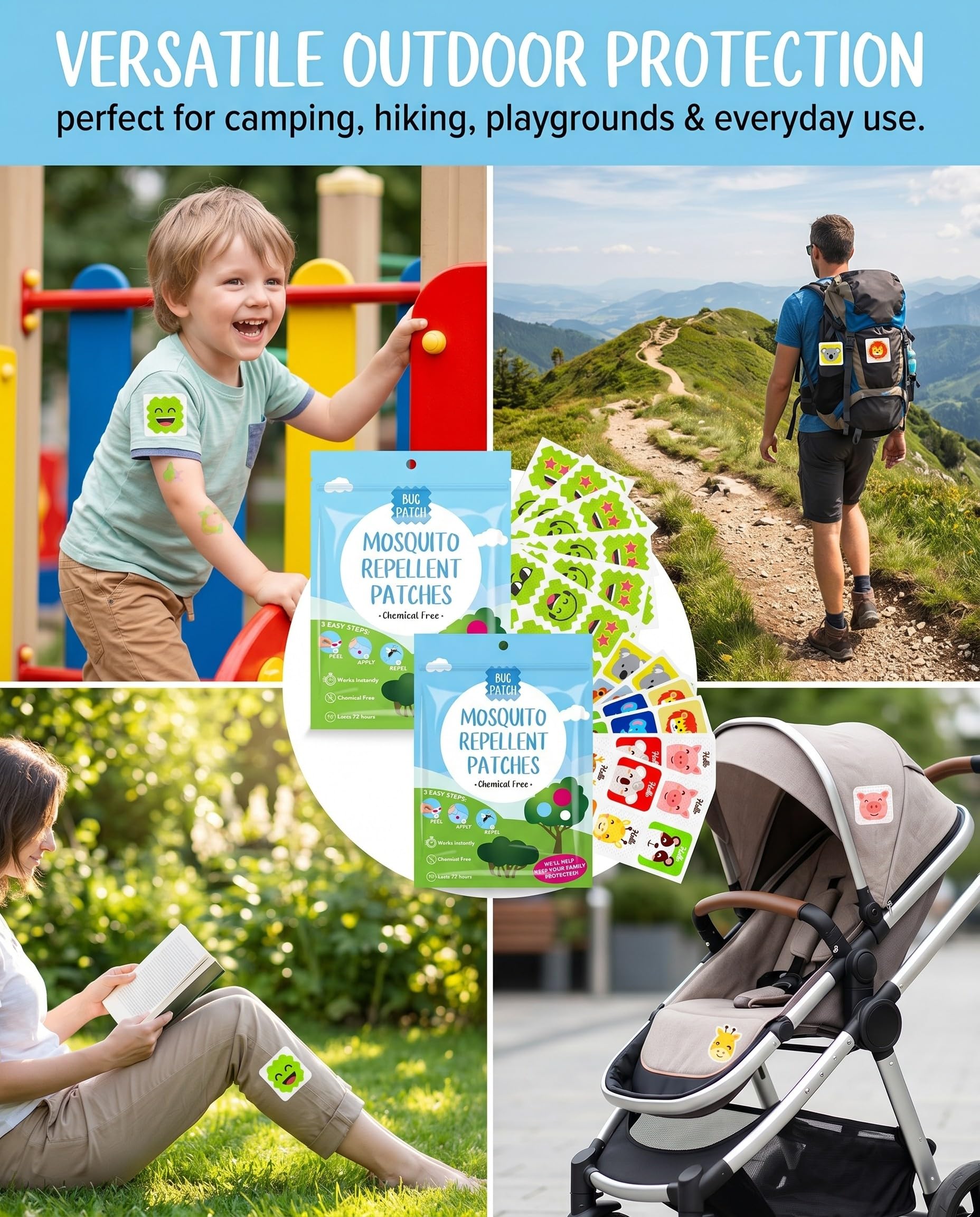 Mückenpflaster Mückenschutz Kinder Anti Mücken,72 Stück Pflaster Gegen Mücken, Mosquitopflaster für Mückenstich Camping Zubehör Reise Gadgets Urlaub Must Haves Summer Outdoor