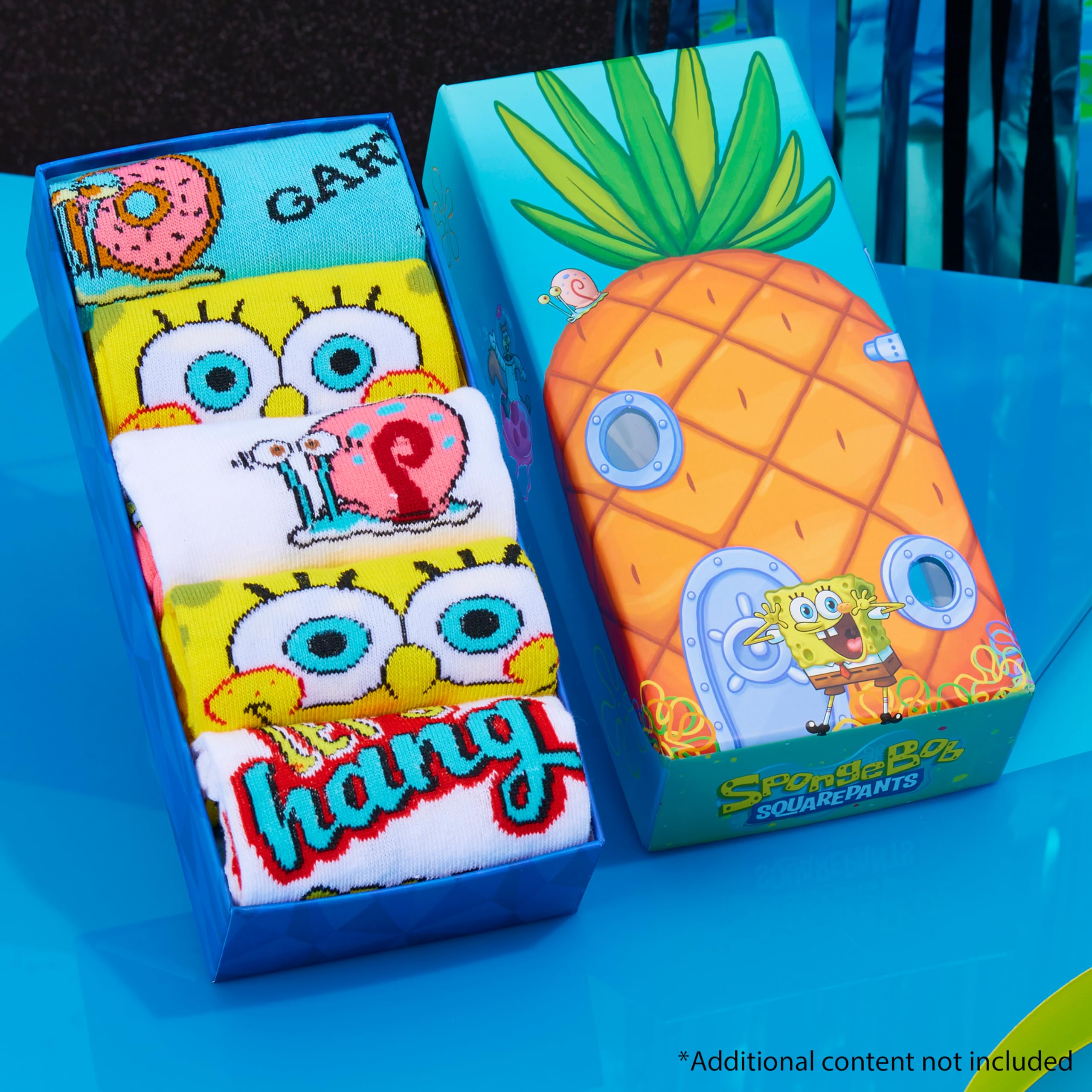SpongeBob Squarepants Calzini Uomo - Calze Uomo Pacco da 5 - Calzini Divertenti per Ragazzo Taglia Unica Cotone Misto - Regalo Natale Compleanno