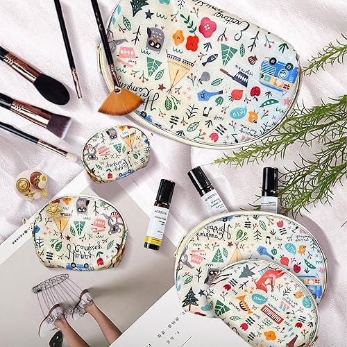 Miniatura 7 de Juego de 5 bolsas de cosméticos para mujer, bolsa de maquillaje, bolsa con cremallera, accesorios organizador para viajes, Color 1