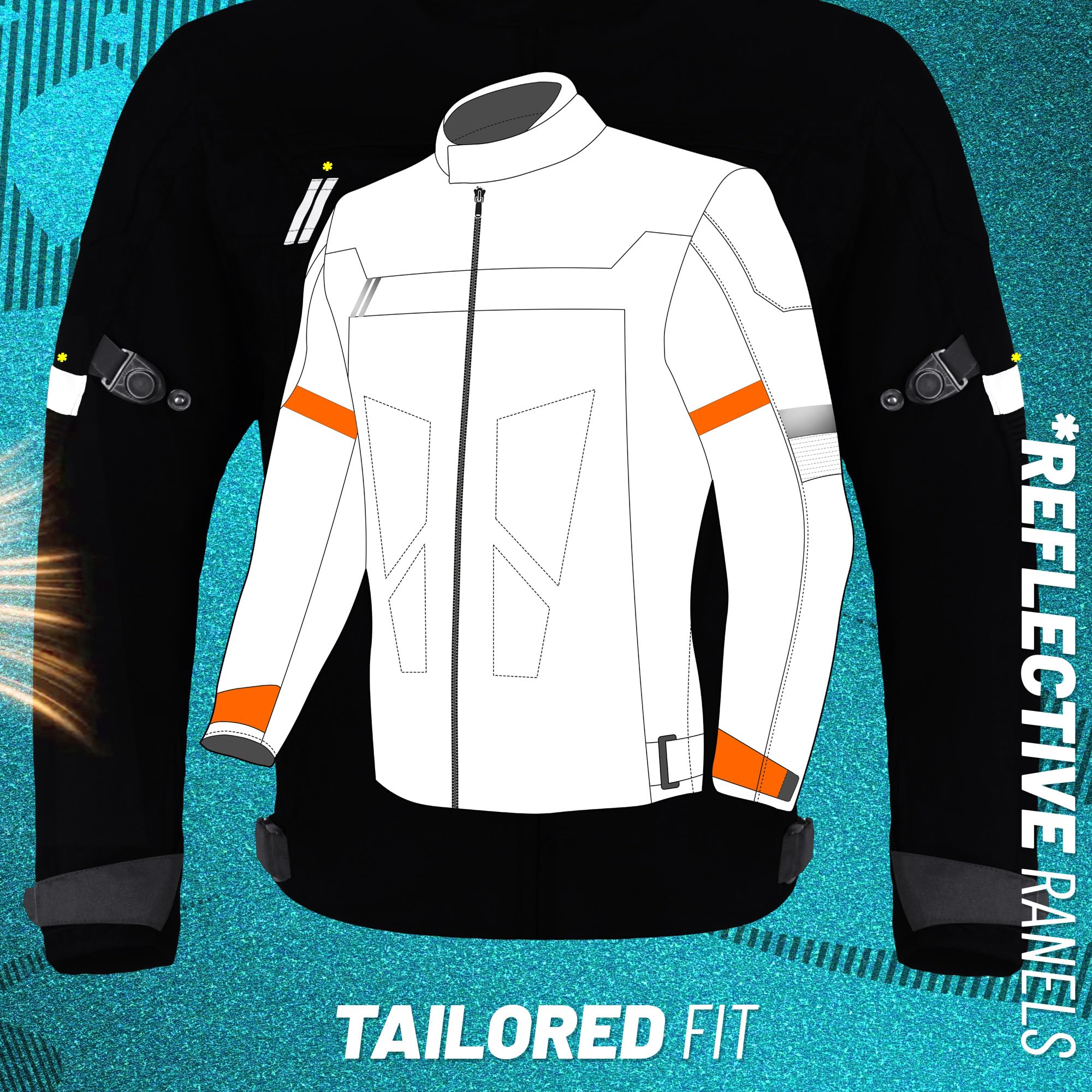 XAVIA Gale Giacca da Moto da Uomo - Giubbotto Moto Impermeabile E Ventilata con Protezione di Livello 2 | per Tutte Le Stagioni