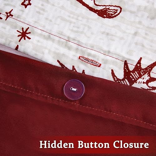 Miniatura 5 de CAROMIO Juego de funda de edredón de Navidad tamaño Queen, juego de funda de edredón estampado navideño, suave y transpirable para decoración de