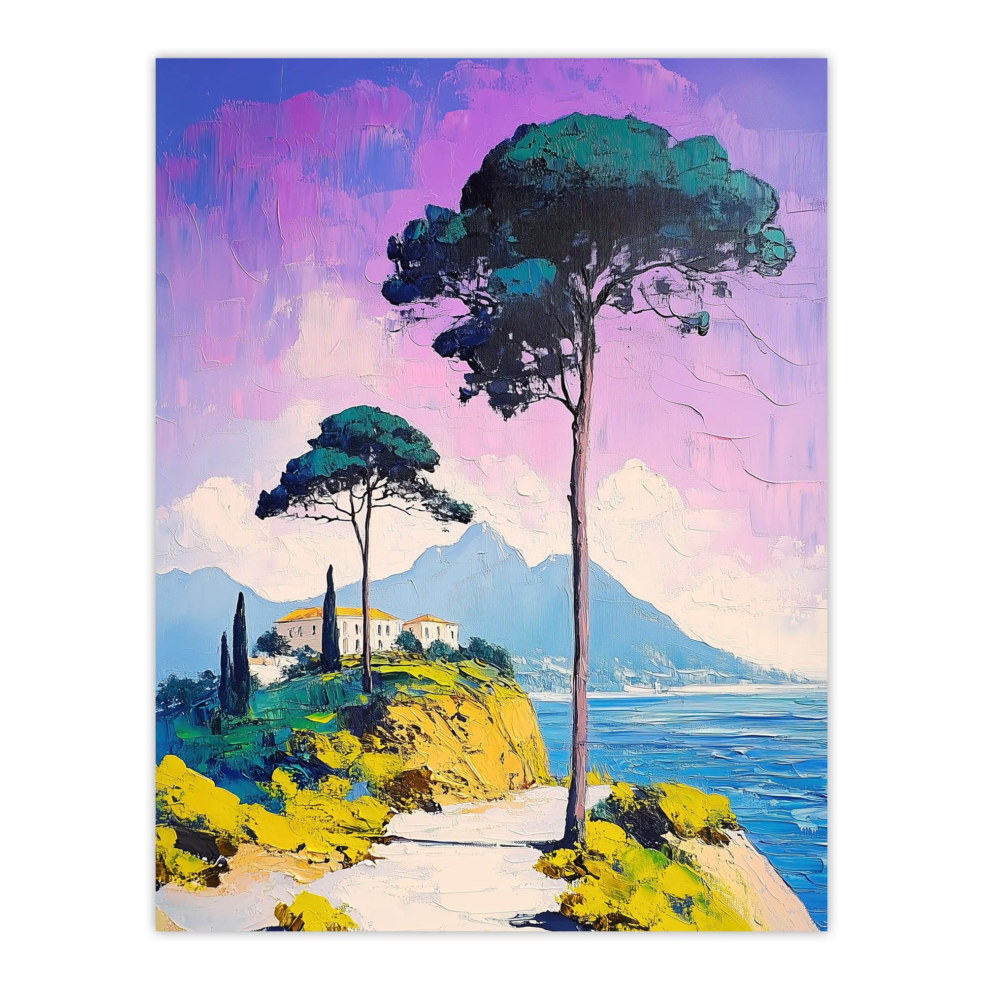 Artery8 Dawn Sky Over Cassis France Coastal Landscape Living Room Large Wall Art Poster Print Thick Paper 18X24 Inch