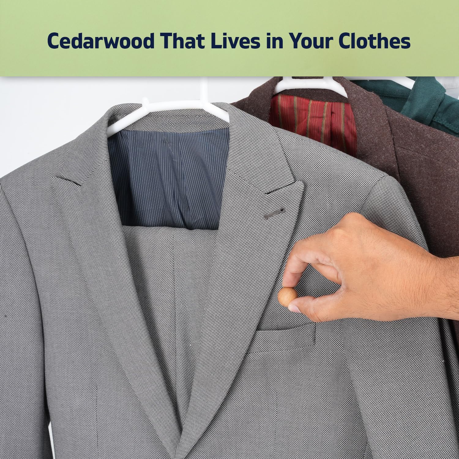 Cedarwood Moth Repellent for Wardrobes 40 Pcs Cedar Balls | 100% Natural Cedar Moth Balls for Clothes Protection | UK Moths Deterrent & Killer for Drawers & Wardrobe Storage with Sandpaper — view 6