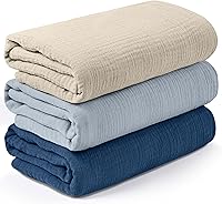 LYRICHOMBABY Muslin Swaddle Blankets 3 Pack Newborn Breathable Soft Large 38x40 Receiving Blankets Burp Cloths Unisex Gift