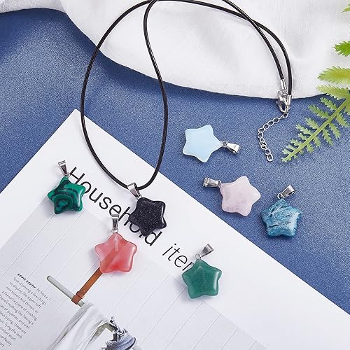 Miniatura 6 de Dije de corazón de piedras preciosas naturales curativas con piedras preciosas de cristal curativo con latón en tono platino, hallazgos para hacer