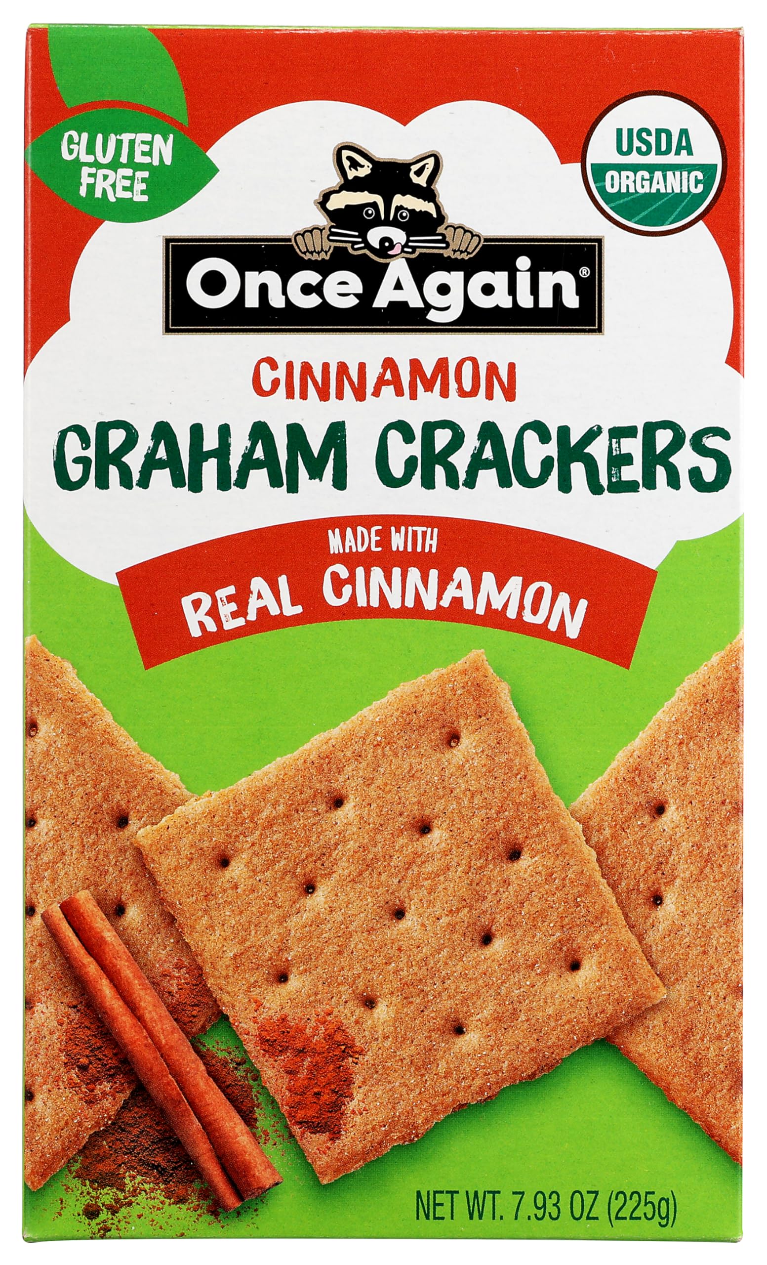 ONCE AGAIN Organic Cinnamon Graham Crackers, 7.93 OZ