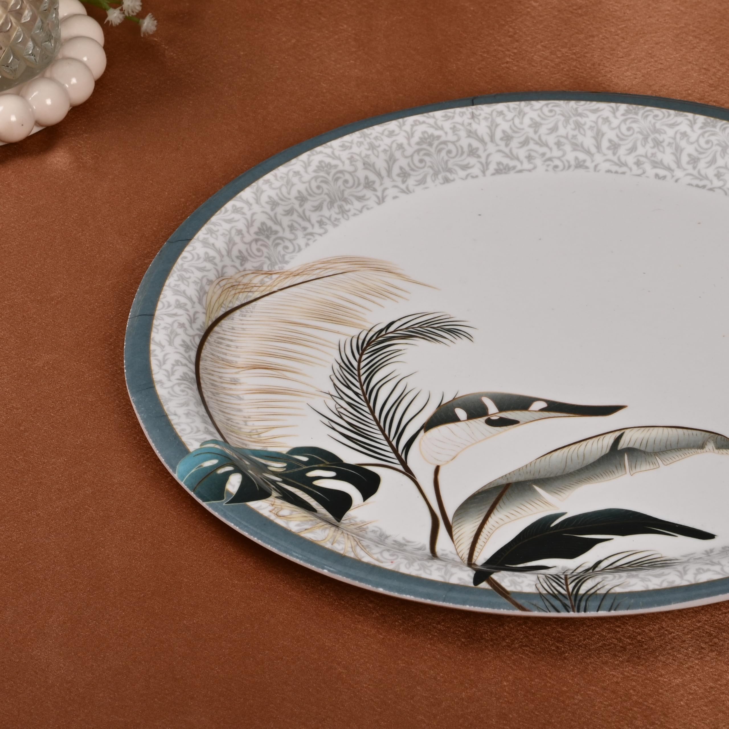 Golden Fish 24-Piece Melamine Dinner Set - Durable & Stylish -5