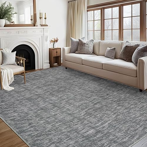 Miniatura 113 de Alfombra lavable contemporánea de 5 x 7 pies, alfombra de área grande para dormitorio, alfombra moderna, antideslizante, resistente a las manchas