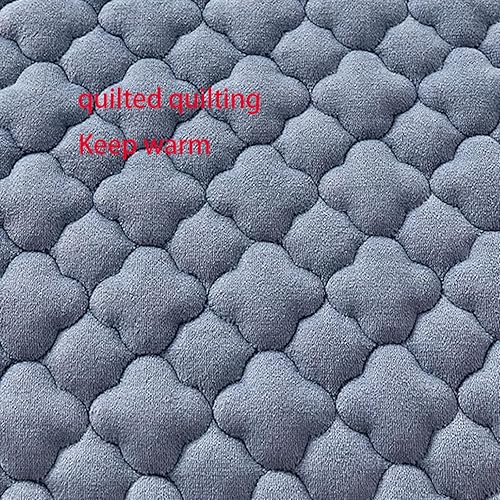 Miniatura 3 de Se adapta perfectamente a colchones, sábanas bajeras de franela de color sólido grueso para otoño e invierno, protector de colchón con estampado de