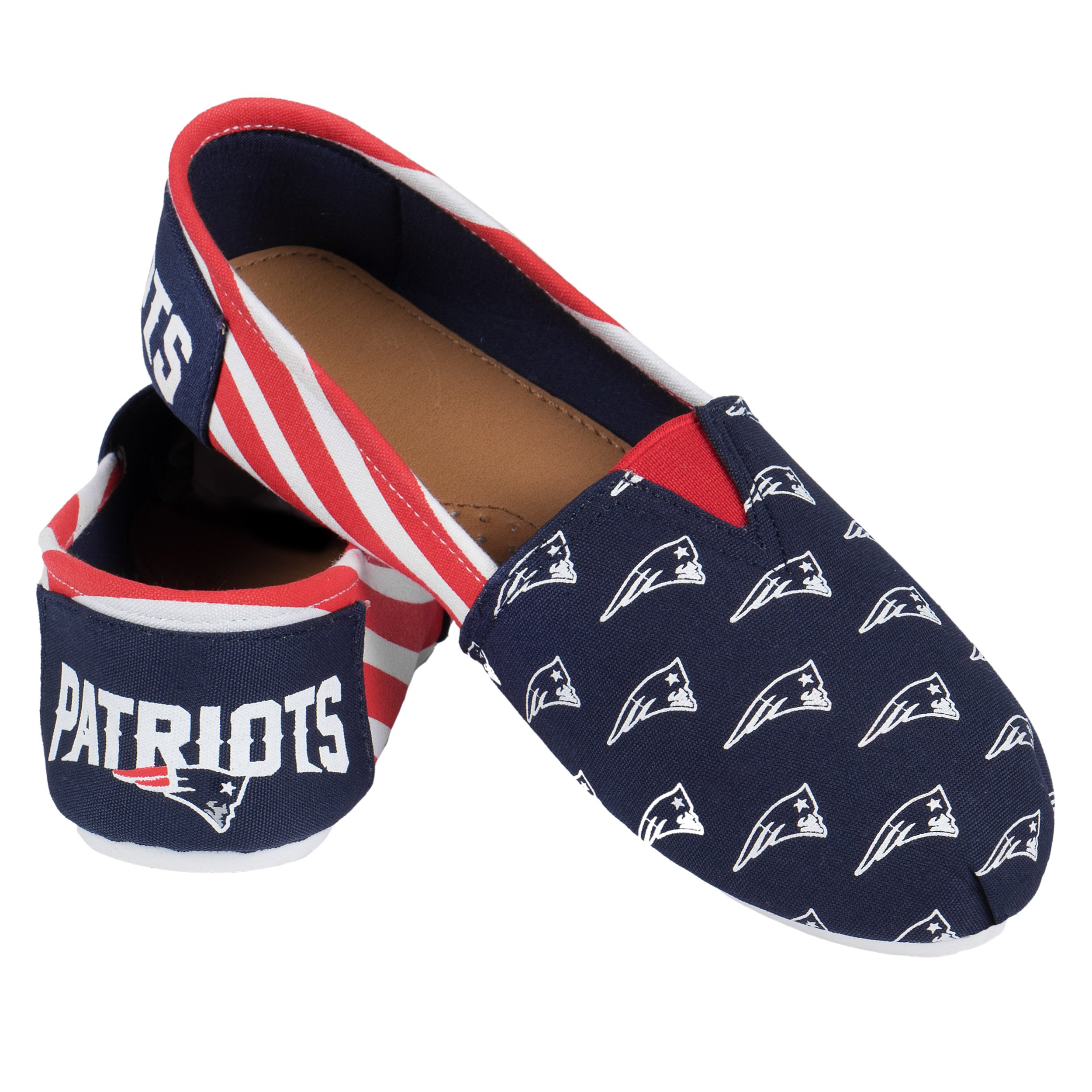 FOCO Women's NFL Team Logo Ladies Fashion Slip On Canvas Shoes