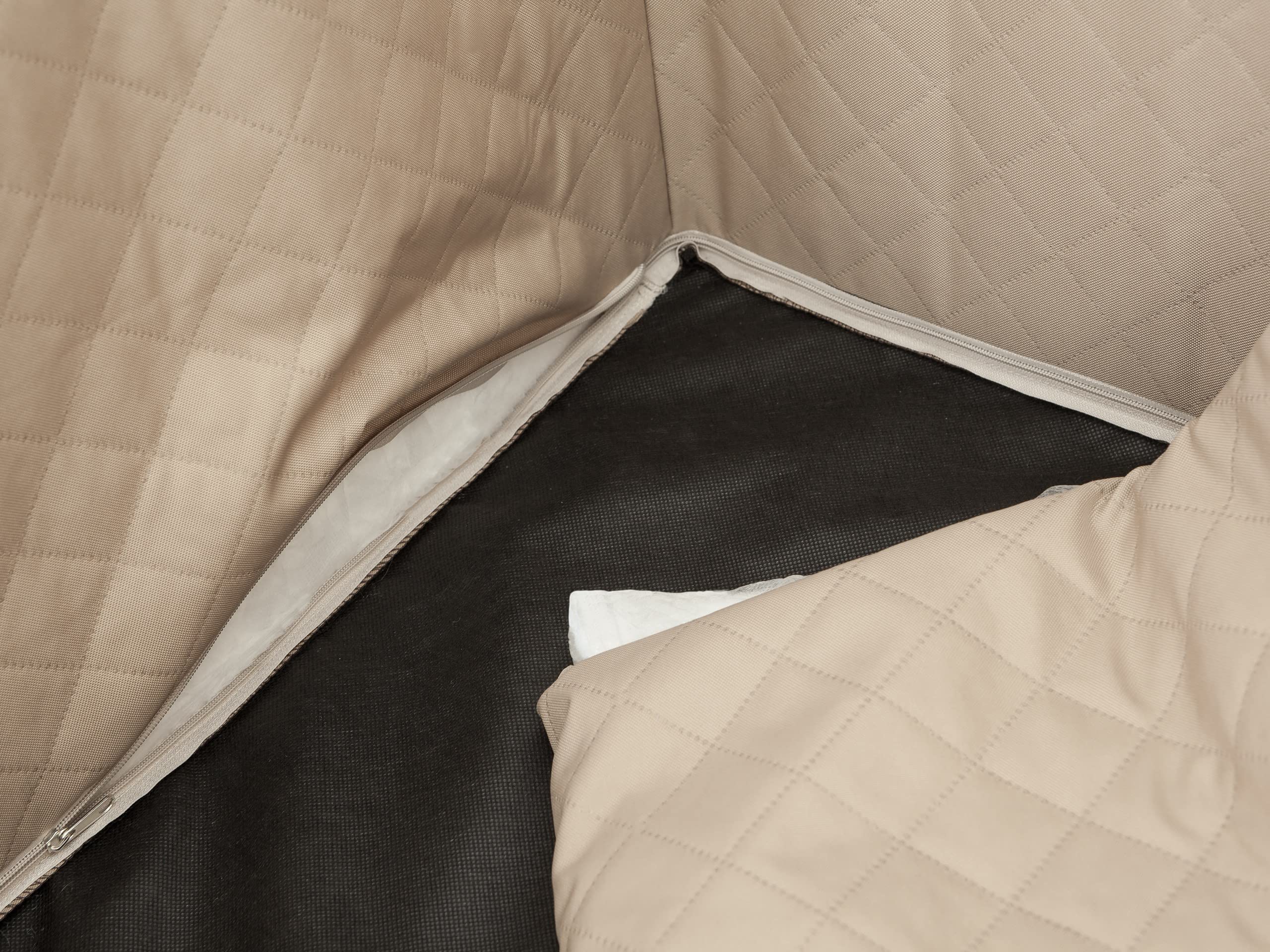 Siège de Voiture pour Chien - Couverture Avant/Banquette arrière - Boîte de Transport pour Chat - Panier pour Chien - Beige Oxford (2) - 100 x 80 x 39 cm