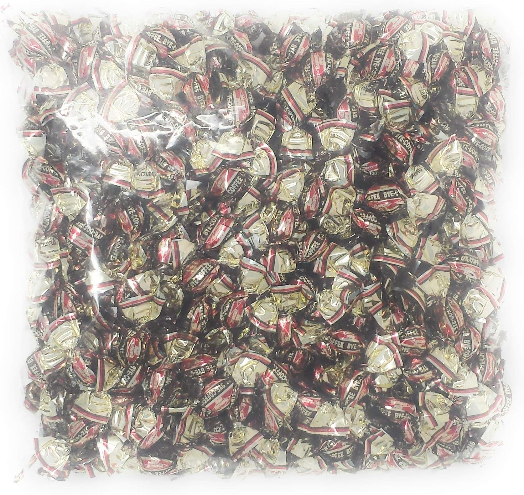 Mangini Candy Bye Bye Coffee Hard Candy (3 bags) each Bag 2.2 Pounds, soft on the outside hard.in the inside