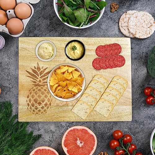 Miniatura 5 de Crocon Tabla de cortar de madera con asa, regalos para el día de la madre, tabla de cortar reversible para cocina, tabla de charcutería para carne,