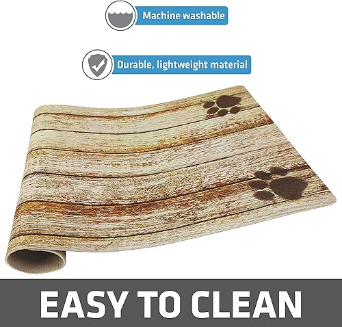 Miniatura 195 de Drymate Mantel individual con tazón para mascotas, tapete de alimentación de alimentos para perros y gatos, tela absorbente, respaldo impermeable