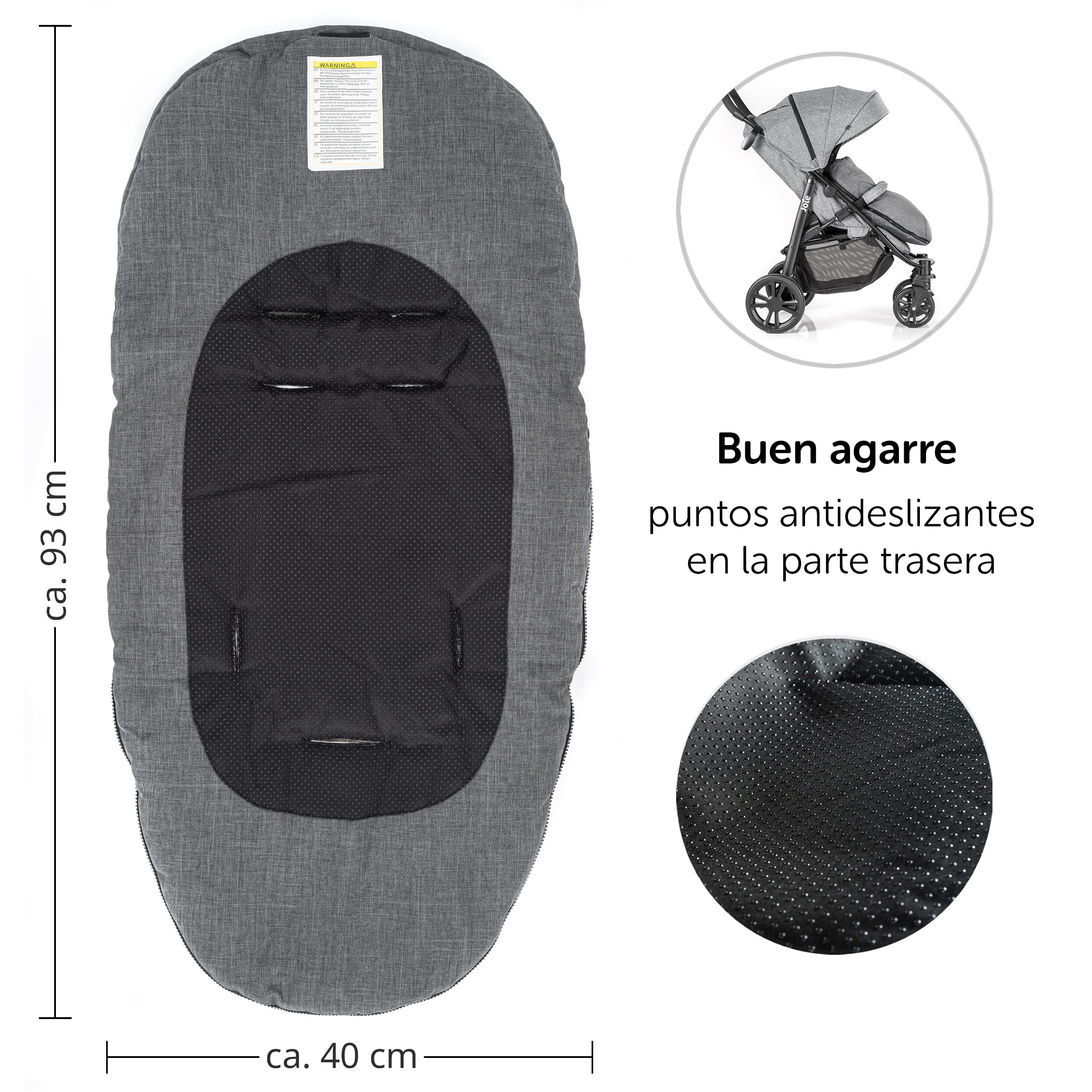 Zamboo Saco Bebé para Grupo 0 Capazo y Silla de Paseo - Abrigo de Invierno con Forro de Borreguito para Recién Nacidos - Saquito Térmico Impermeable para Carrito o Portabebés - Interior Cálido - Gris