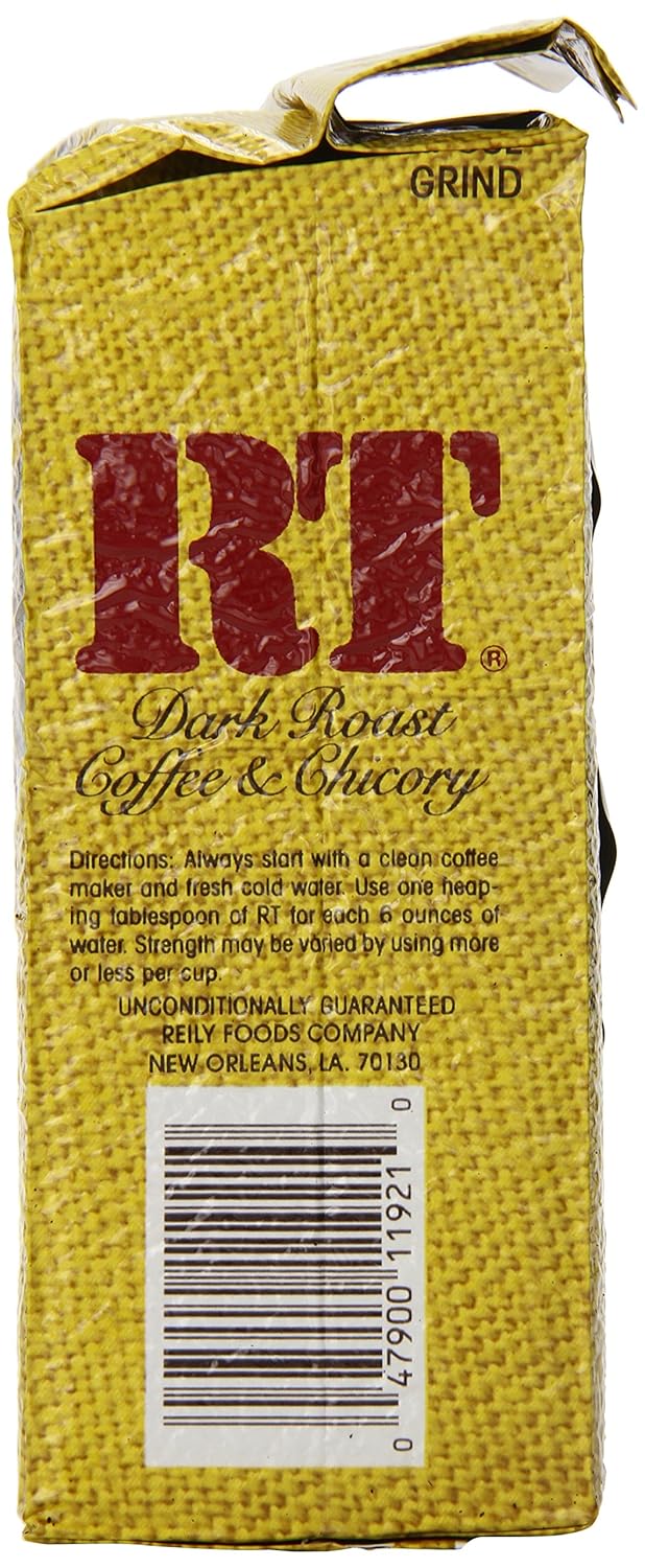 RT Dark Roast Ground Coffee & Chicory 13oz Brick (Pack of 4)