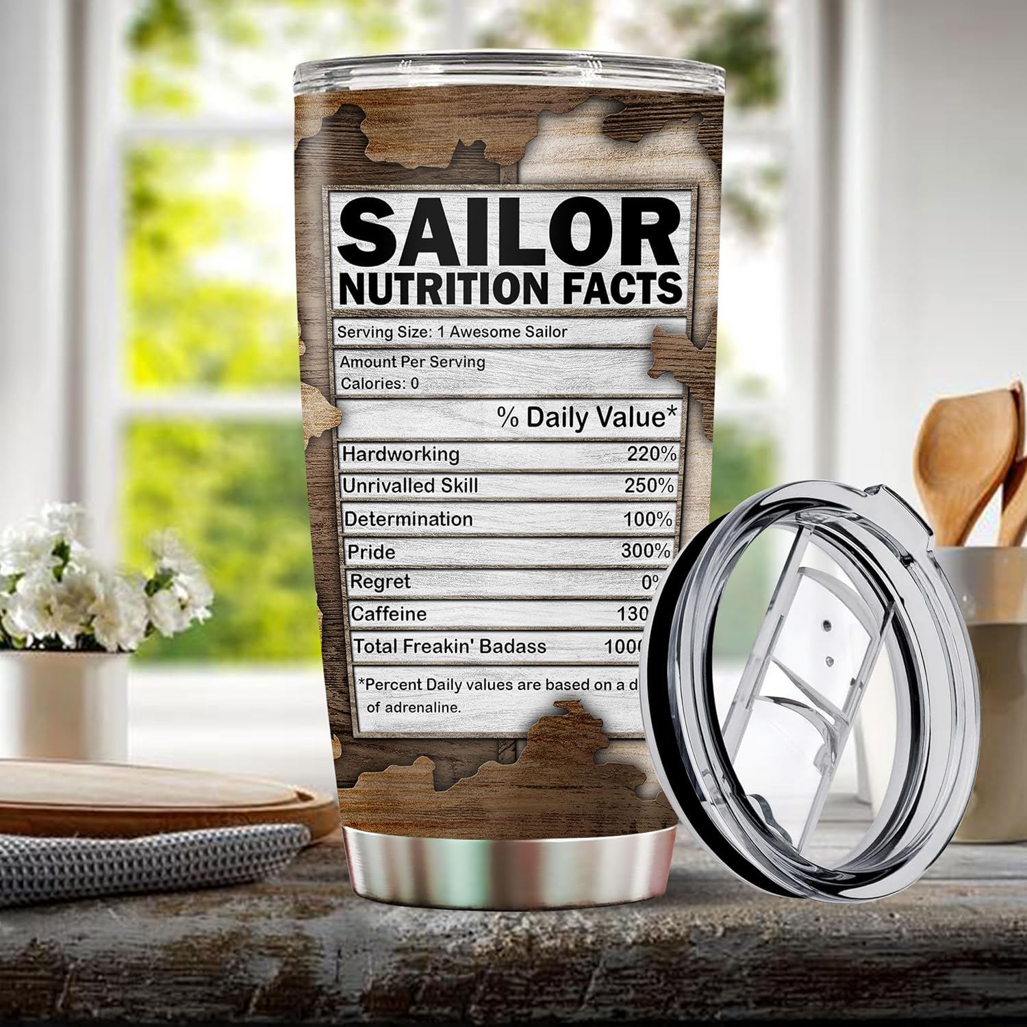 Personalized Sailor Gifts for Men Women Coffee Tumbler Cup Travel Mug Seaman Water Bottle Gift for Husband Wife Dad Mom Christmas Birthday Valentine 20oz Insulated Stainless Steel