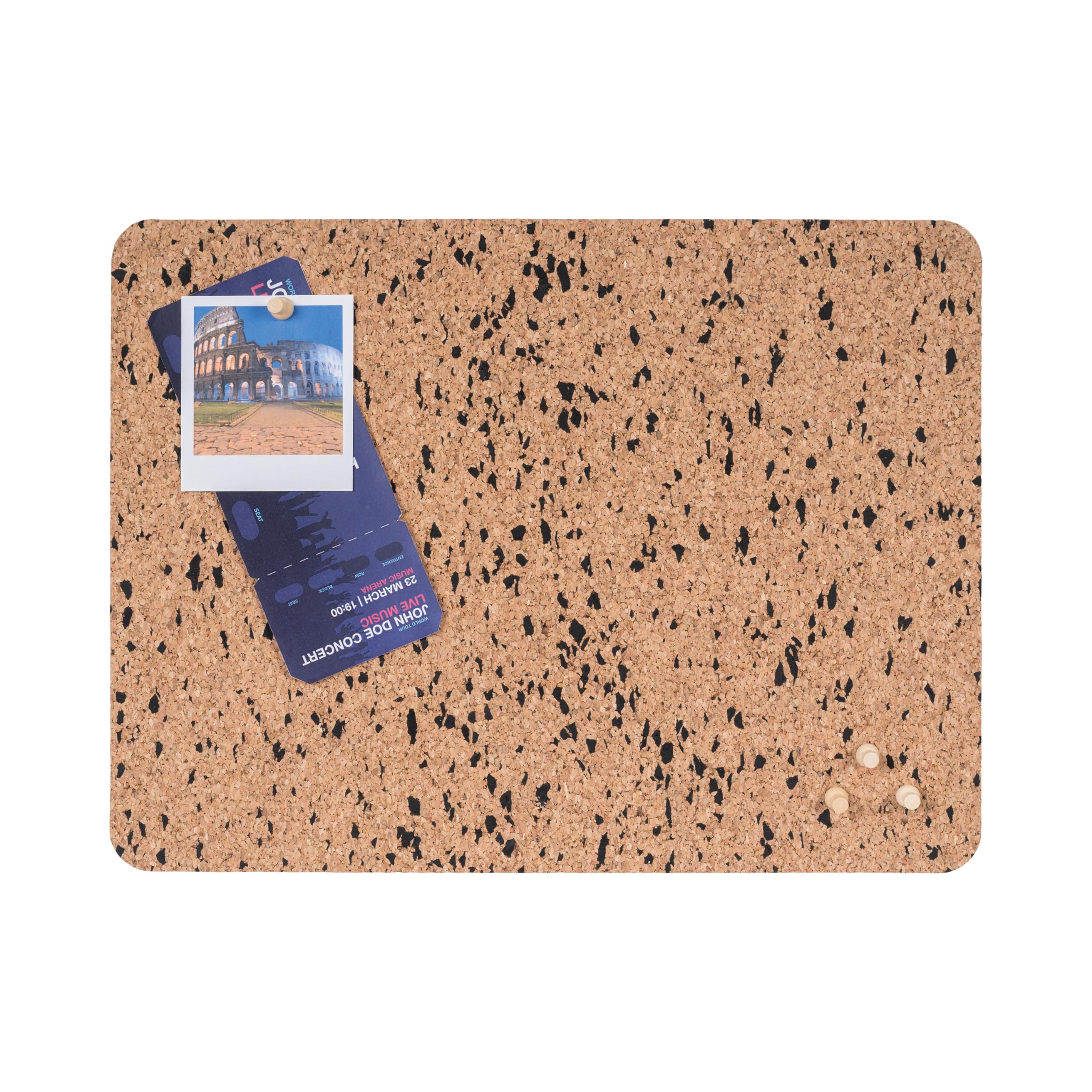 Bi-Office Eco Frameless Cork Board, 40x30cm, Double-Sided Cork and Cork with Black EVA, Rectangular, Frameless