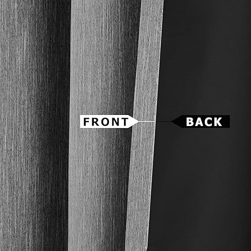 Miniatura 4 de Melodieux Elegantes cortinas opacas de algodón para oscurecer la habitación, para sala de estar, dormitorio, con aislamiento térmico, paneles de