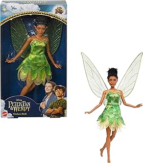 Mattel Disney Movie Peter Pan & Wendy Toys, Tinker Bell Fairy Doll with Wings, Collectible Inspired by Disney's Peter Pan & Wendy