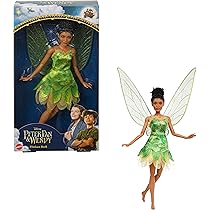 Mattel Disney Peter Pan & Wendy – Bambola Trilli Fatina con le ali ispirata al personaggio del film, look magico con abito verde, corpo snodato, giocattolo per bambini, 3+ anni, HNY37