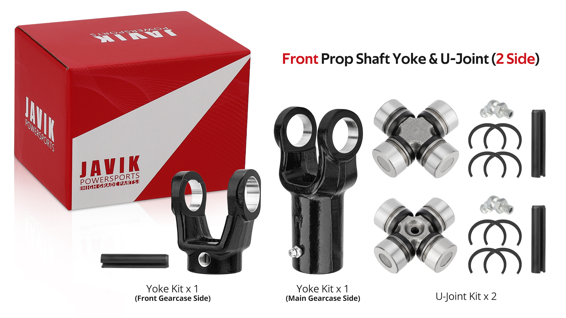 JAVIK Front Prop Shaft Yoke & U-Joint (2 Side) for Polaris Ranger