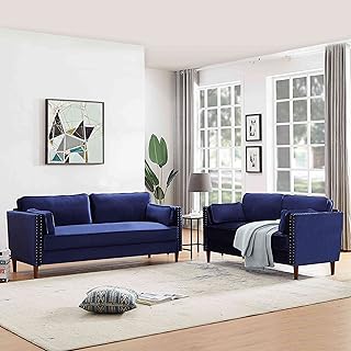 Cotoala 2 Piece Living Room Sectional Sofa Sets, Modern Upholstered Couch Furniture, One Three-Seat Chair & Loveseat, 2+3,...