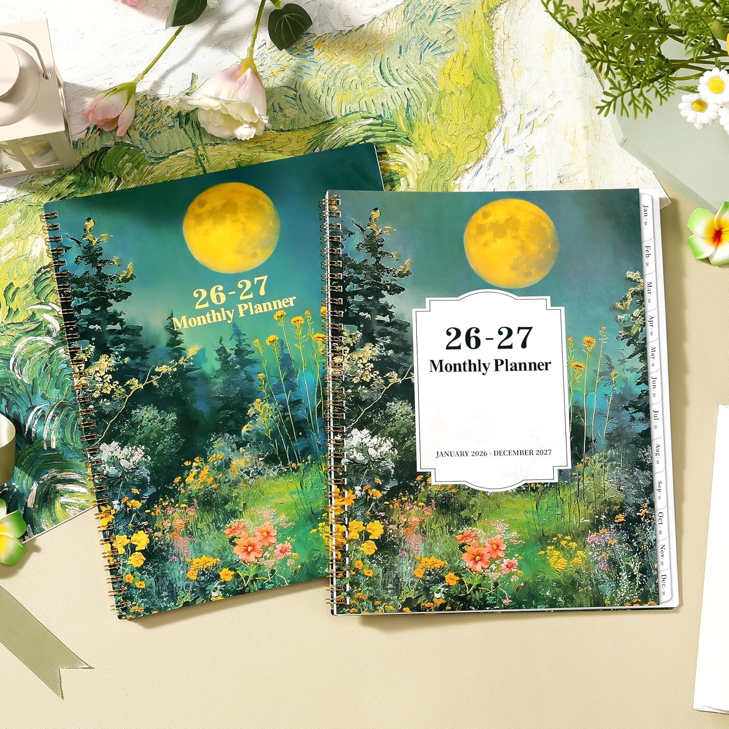 2026-2027 Monthly Planner - 2026-2027 Planner, Jan. 2026 - Dec. 2027, Monthly Planners 2026 with Tabs, 9" x 11", Twin-wire Binding, Back Pocket, Note Pages - Image 2