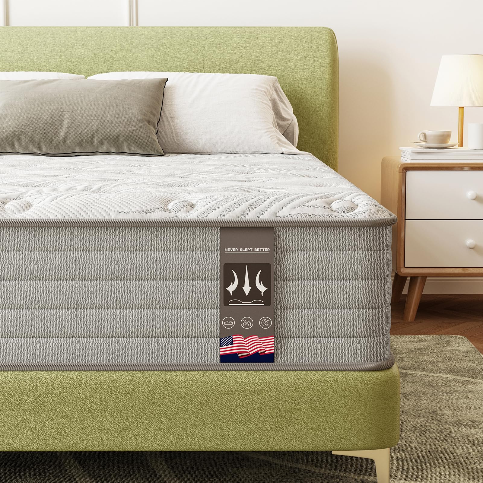 Twin Mattress 12 Inch, Hybrid Twin Size Mattresses in a box with Gel Memory Foam and Individually Pocket Innerspring, Medium Firm, Upgraded Support&