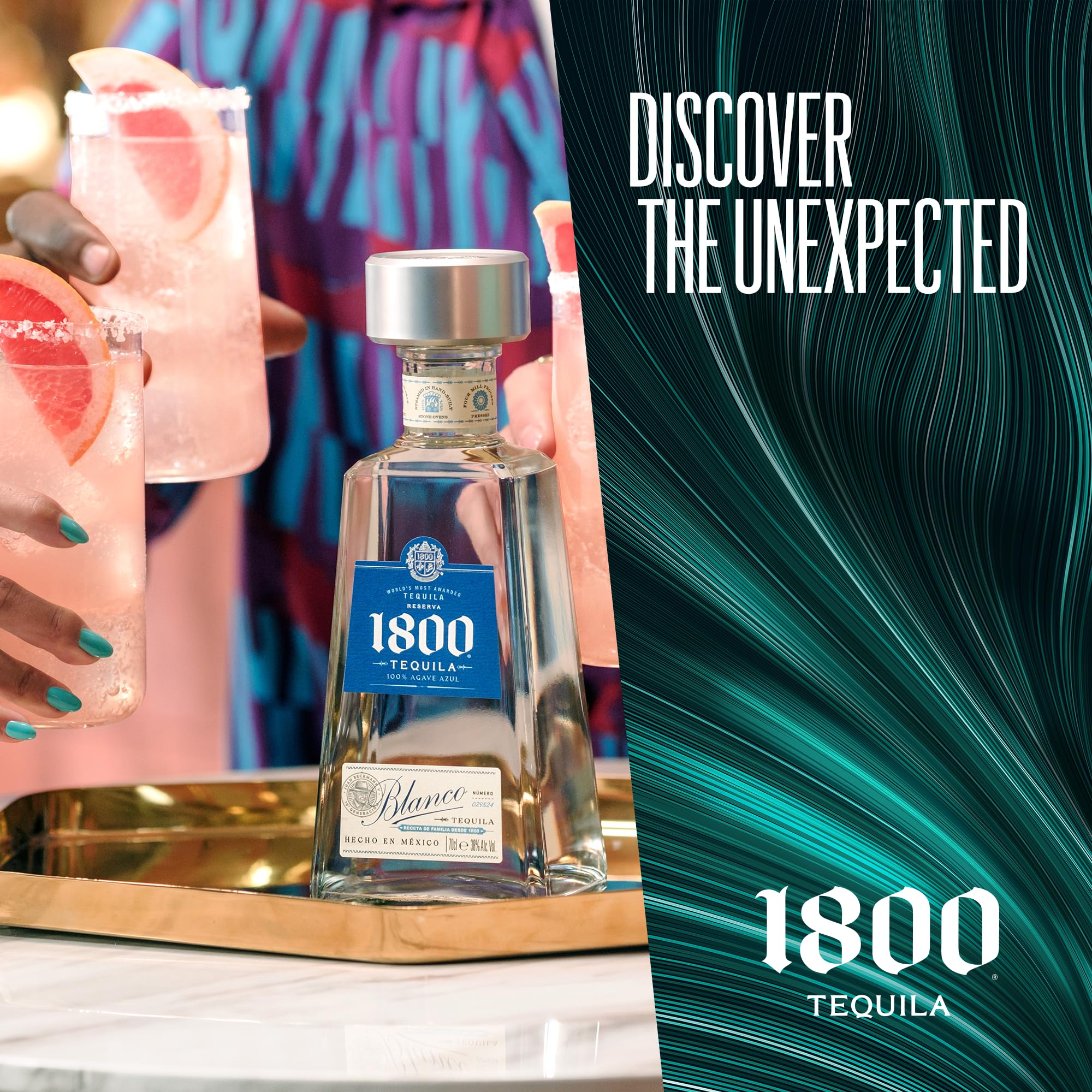 1800 Reposado Tequila 38% vol. 0,7l Packung mit 2 100% blaue Weber-Agave