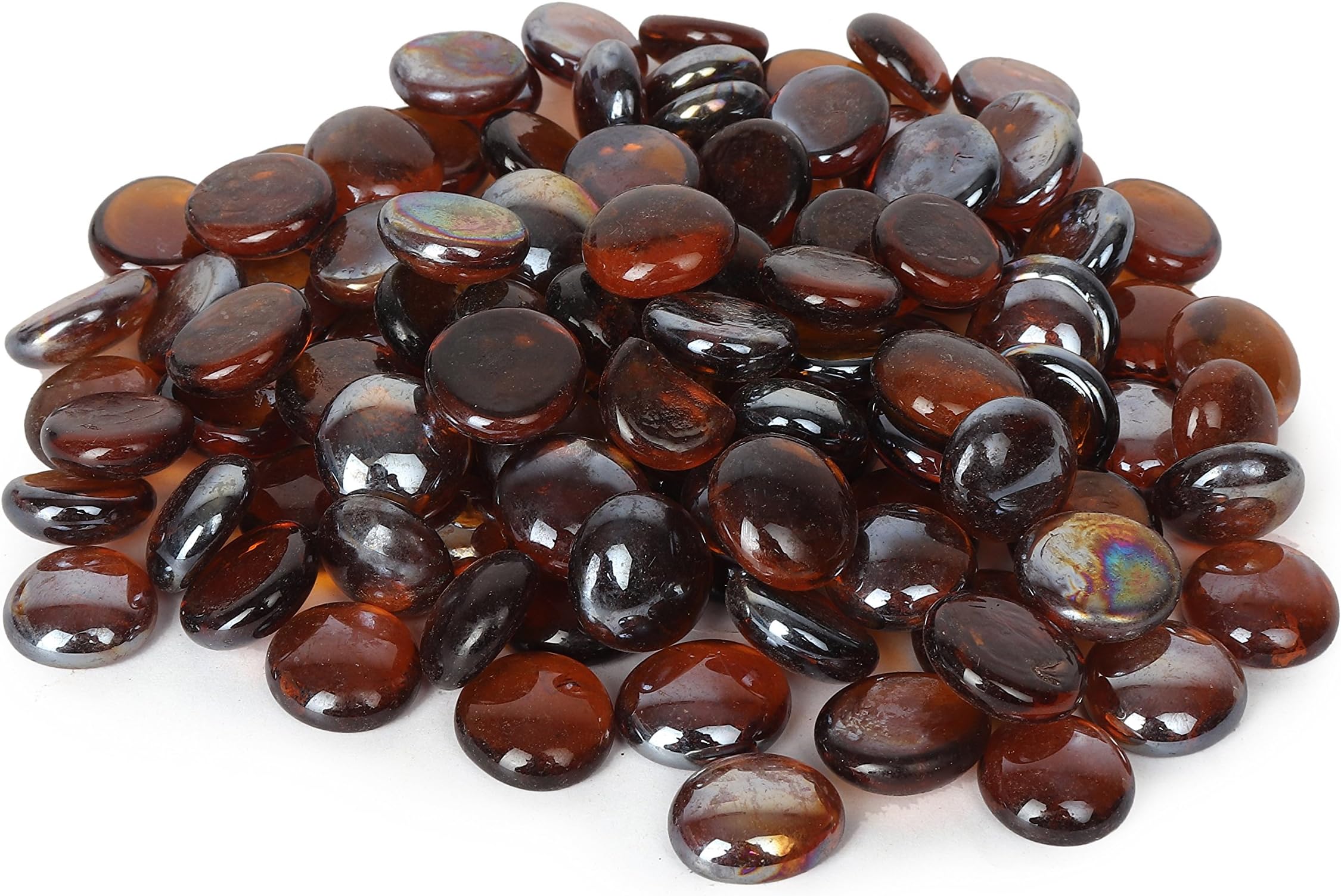 Glass Stone/Pebbles for Home,Table, Lawn, Garden, Aquarium Decoration (Brown)