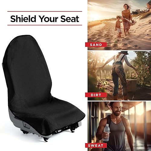 Miniatura 6 de lebogner Funda Impermeable para Asiento de Automóvil con Toalla Antisudor para Después del Gimnasio, Entrenamiento, Correr, Natación, Playa y