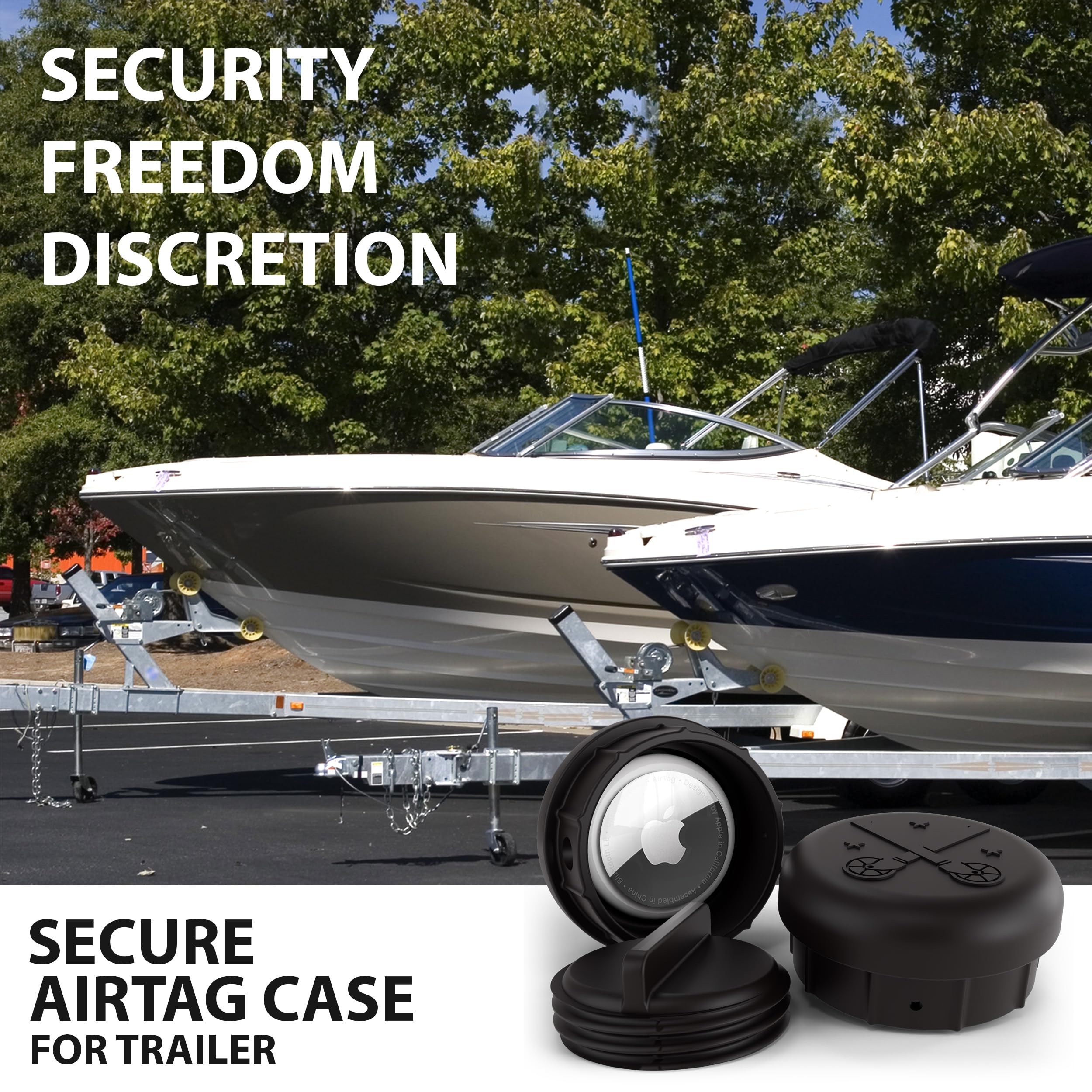 No Jack™ Trailer Tracker Holder Compatible with Apple AirTag– Concealed, Waterproof Trailer Tracker Mount Made for Apple AirTag | GPS Tracker Case for Boat, Jet Ski, RV, and Utility Trailers