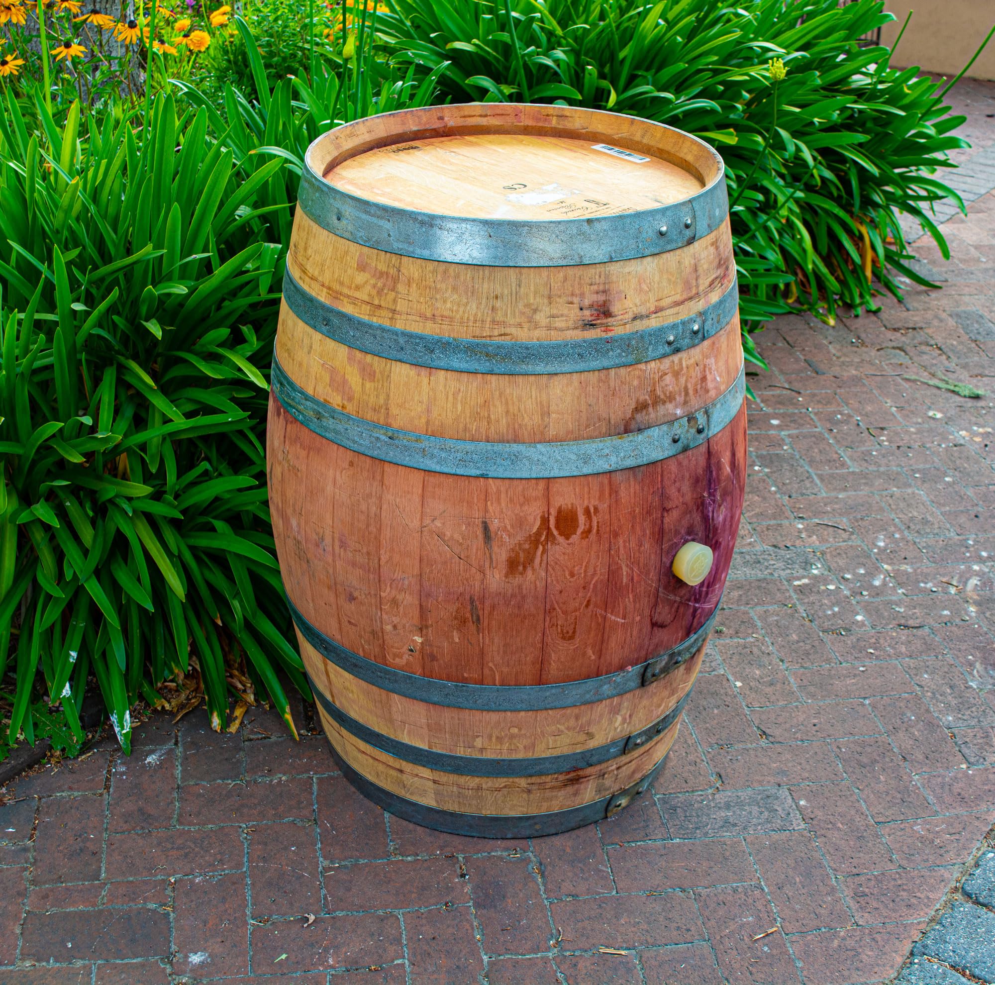 Reclaimed Wine Barrel – Full Size Oak Barrel for Decorative Use, Planter, Furniture or Rustic Decor – Approx. 35” Tall