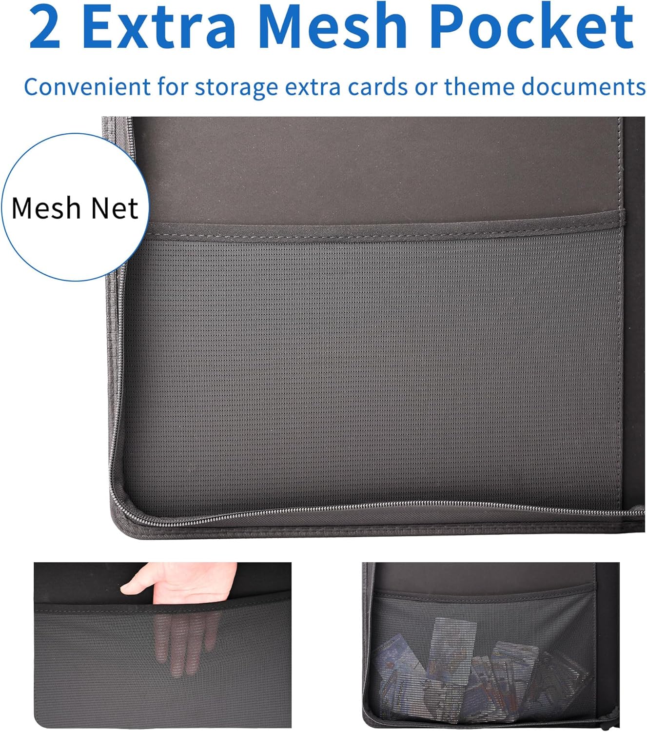 EGOSKY 1000+ Pockets Trading Card Binder, 16 Pocket Side Loading Zipper Card Holder Album for Sports, Game Cards (Pink)
