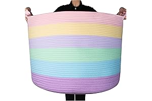 MINTWOOD Rainbow Toy Storage Deign XXXXLarge Cotton Rope Basket