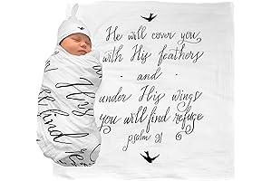 Under His Wings Bible Verse and Baby Blanket
