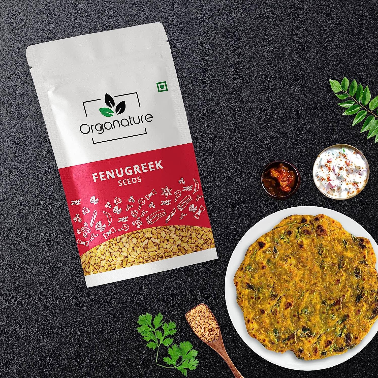 Organature Whole Methi (Fenugreek) 350 Gram-Natural Dried & Indian Spices & Masala|Methi Dana, Whole Fenugreek Seeds, No Artificial Colours & Preservatives - Image 3 thumbnail