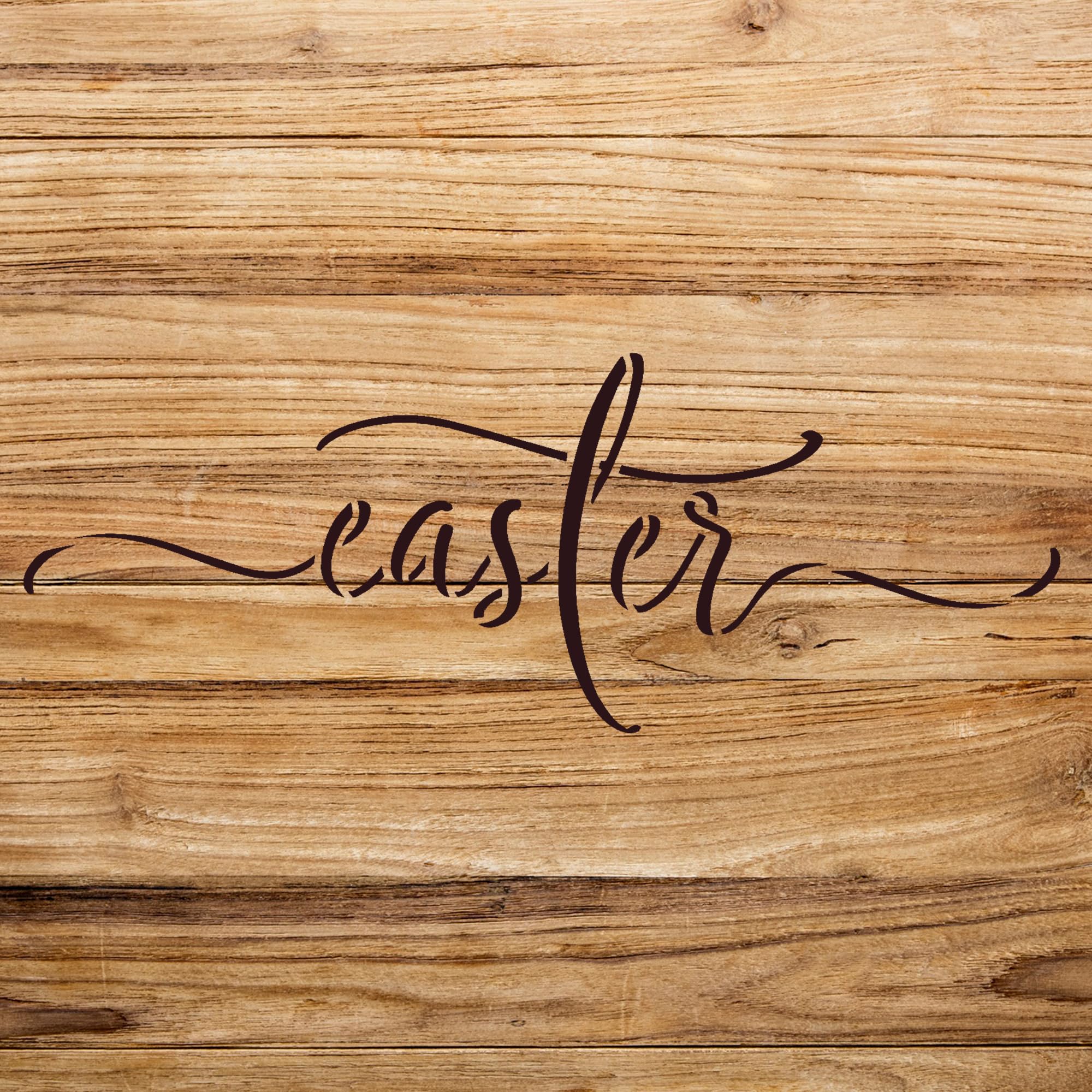 Easter Cursive Script Stencil for Wood and Wall Art, DIY Christian Spring Home Decor, Rustic Word Art Template for Craft Projects - Size A2 (23.4